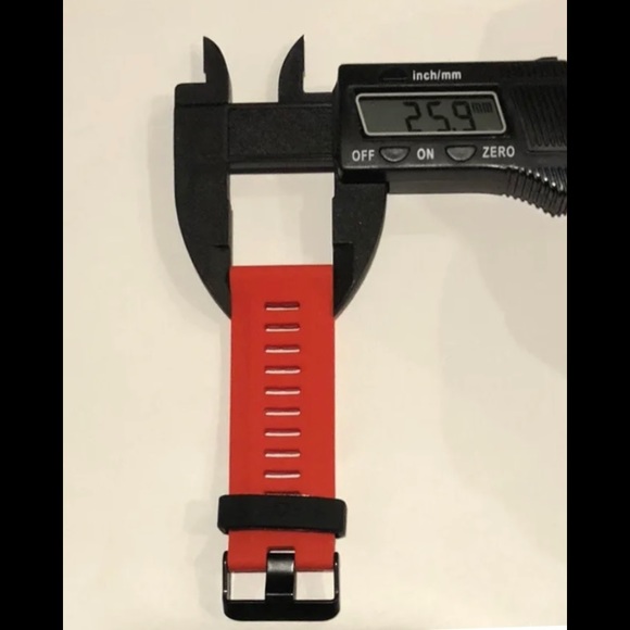 Watch Band 25mm Red Black Silicone Rubber Replacement 4 Nixon 51-30 Strap Garmin - Picture 6 of 10